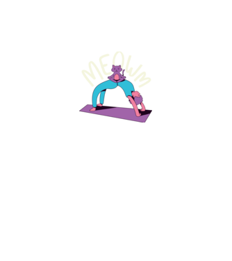 Meowm - Pisică Yoga model negru pe tricou