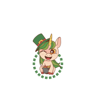St Patrick Unicorn model albastru închis pe tricou