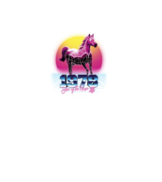 1978 Year of the Horse model negru pe tricou
