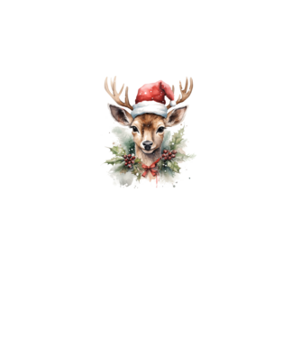 Festive Reindeer model alb pe tricou