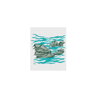 Oceanul cu Stânci model albastru regal pe tricou