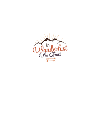 In Wanderlust we trust model alb pe tricou