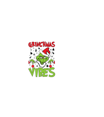 Grinchmas Vibes - Grinch model gri închis pe tricou