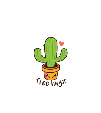 Free Hugz tricou amuzant Cactus model alb pe tricou