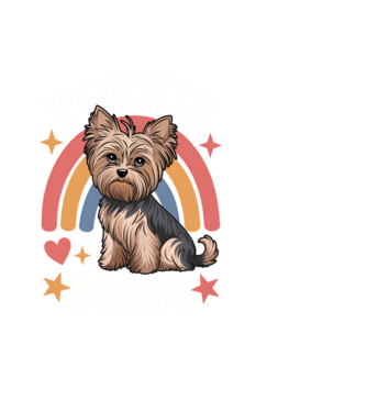 Yorkie Mom Negru model negru pe tricou