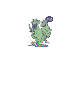 T-rex a mâncat unicornul model alb pe tricou
