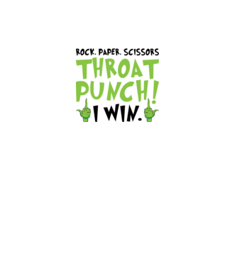 Rock paper scissors - Grinch model alb pe tricou