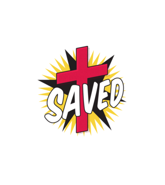 Saved Isus Cruce model alb pe tricou