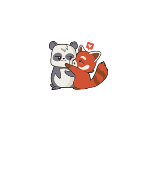 Panda drăguț Dragoste model alb pe tricou