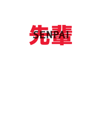 Senpai model alb pe tricou