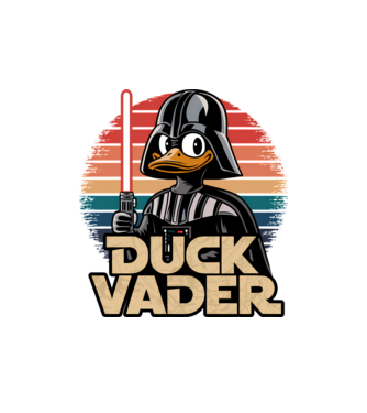 Duck Vader model alb pe tricou