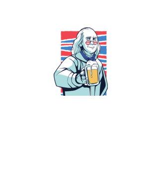 Benjamin Franklin Beer model alb pe tricou