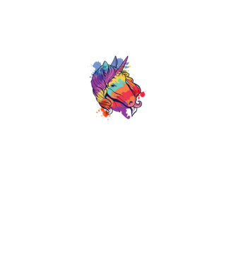 Curcubeu colorat Unicorn tricou model alb pe tricou