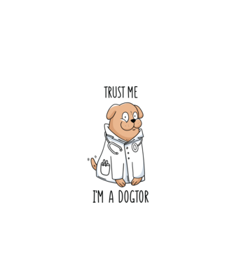 Ai încredere, sunt un Dogtor model alb pe tricou