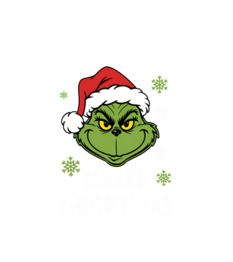 Merry Grinchmas Negru model alb pe tricou