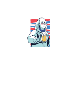 Benjamin Franklin Beer model alb pe tricou