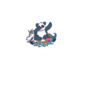 Panda DAB Unicorn model roz deschis pe tricou