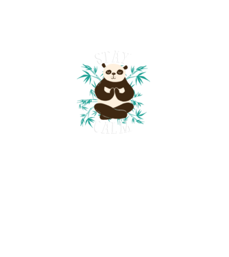 Stay Calm Panda meditație model negru pe tricou