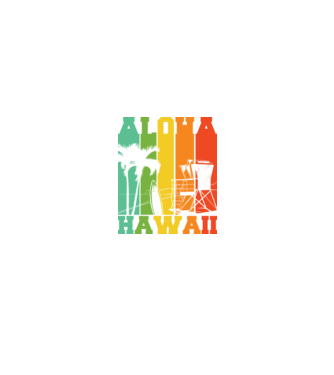 Aloha Hawaii model negru pe tricou