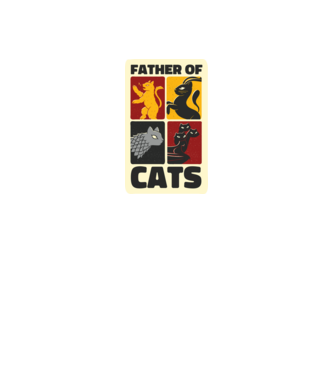 Father of Cats Game of Thrones parodie model negru pe tricou