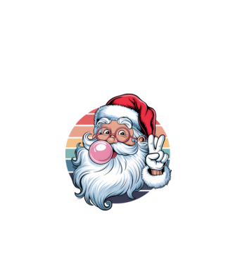 Bubble gum santa model negru pe tricou