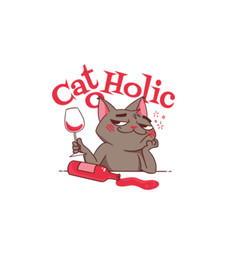 Catoholic - iubitor de pisici model alb pe tricou