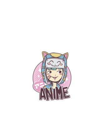 Fată drăguță Anime model albastru închis pe tricou