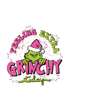 Feeling extra Grinchy today model negru pe tricou