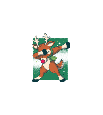 Rudolph DAB model alb pe tricou