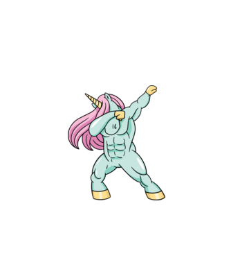 Unicorn Body Building DAB model turcoaz pe tricou