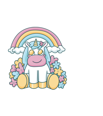 Unicorn drăguț model albastru deschis pe tricou