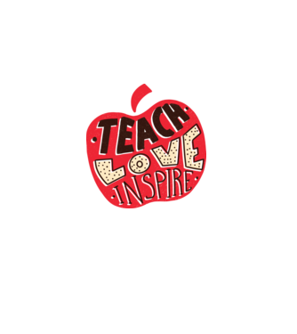 Teach Love Inspire pentru profesori model alb pe tricou