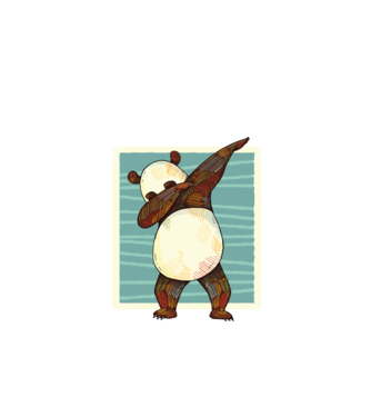 Panda DAB dans model negru pe tricou