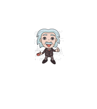 Caricatură Einstein model albastru jeanși pe tricou