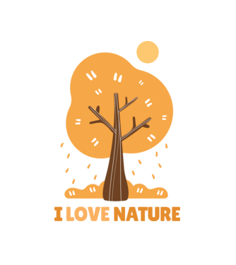 I Love Nature model alb pe tricou