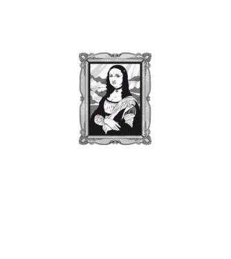 Mona Lisa gotică model negru pe tricou