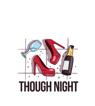 Though Night - seară grea model alb pe tricou