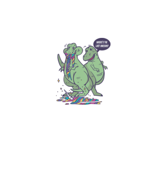 T-rex a mâncat unicornul model alb pe tricou