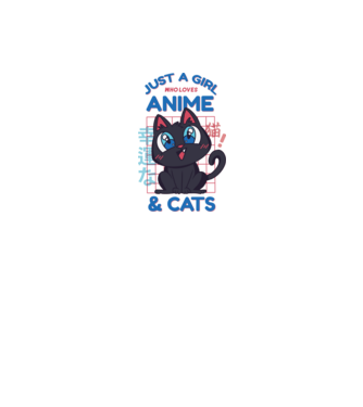 Doar o fată căreia îi place Anime și Pisicile model alb pe tricou