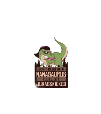 Mamasaurus tricou cu dinozaur model alb pe tricou