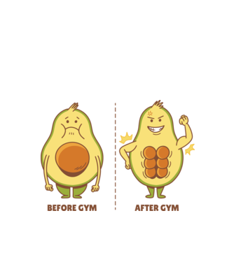 Antrenament Avocado model alb pe tricou