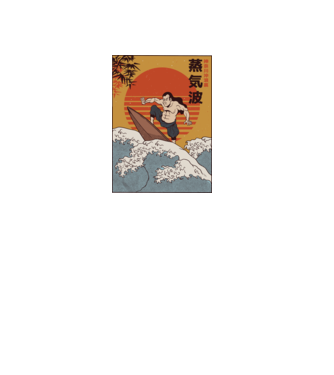 Samurai Surf model negru pe tricou