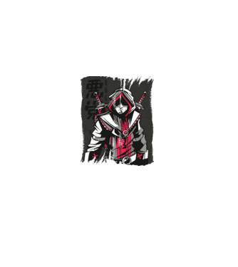 Războinic Anime model alb pe tricou