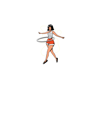 Cerc hula-hoop model negru pe tricou