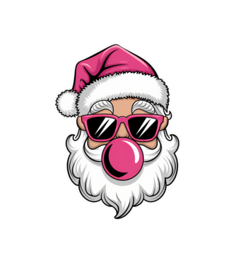 Bubble gum Santa 2 model alb pe tricou