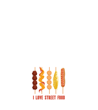 I Love Street Food model negru pe tricou