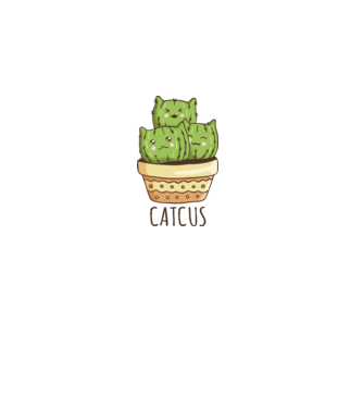 Catcus Pisică Cactus model alb pe tricou