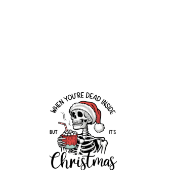 Dead inside, but it's christmas Alb model alb pe tricou