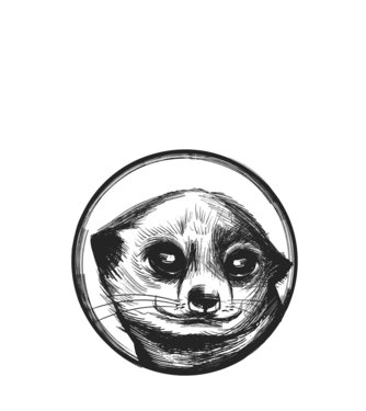 Pui de suricata model negru pe tricou