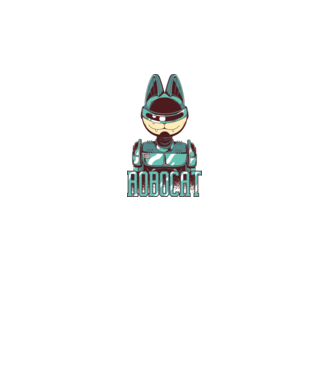 Robocat - Pisică Robot model alb pe tricou